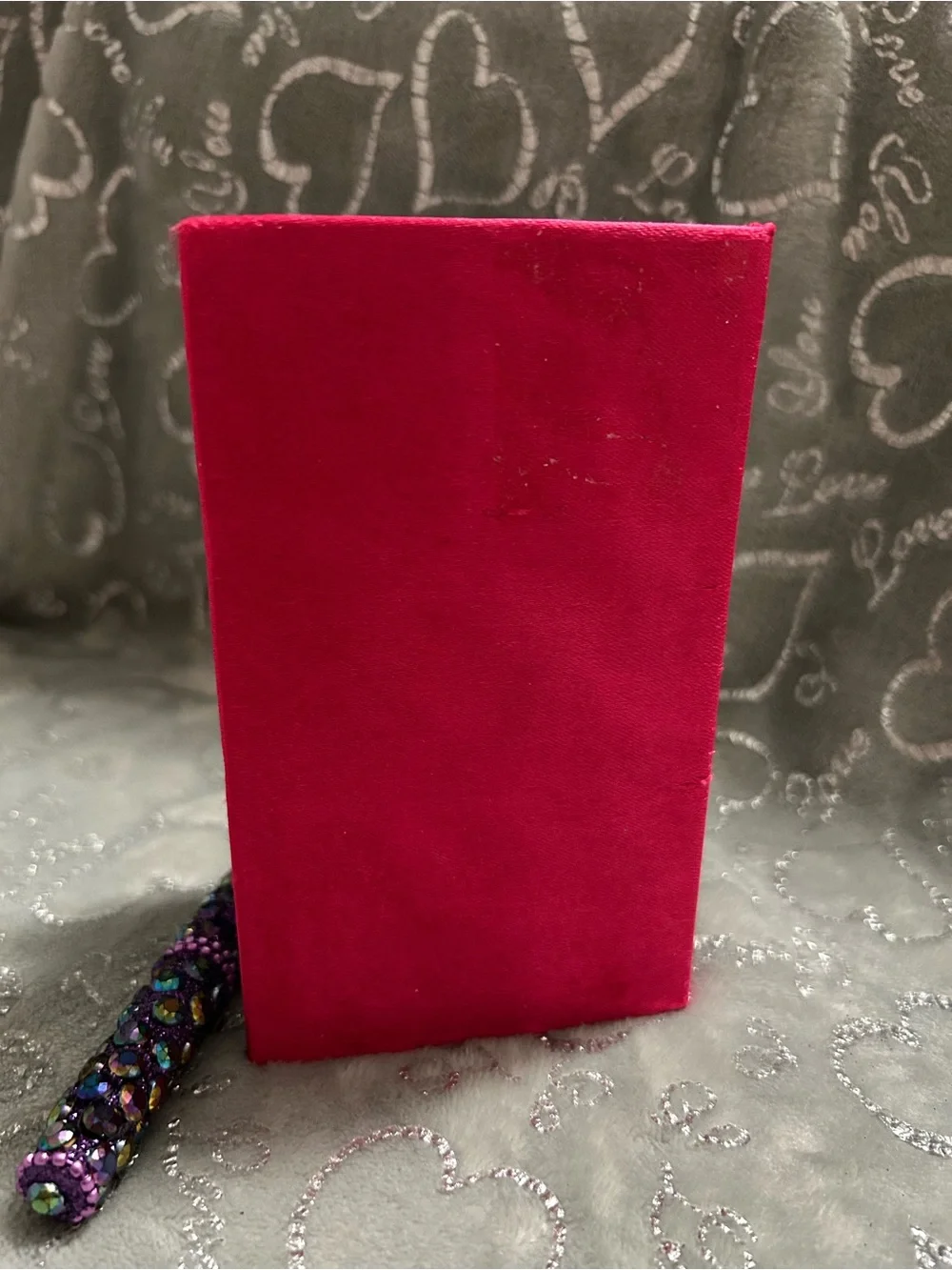 NEW Hand-Embellished Pink Beaded Compact Mini-Notebook and Jeweled Pen Set